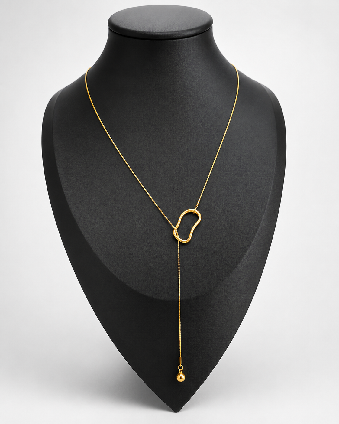 Lily abstract y shape stainless necklace