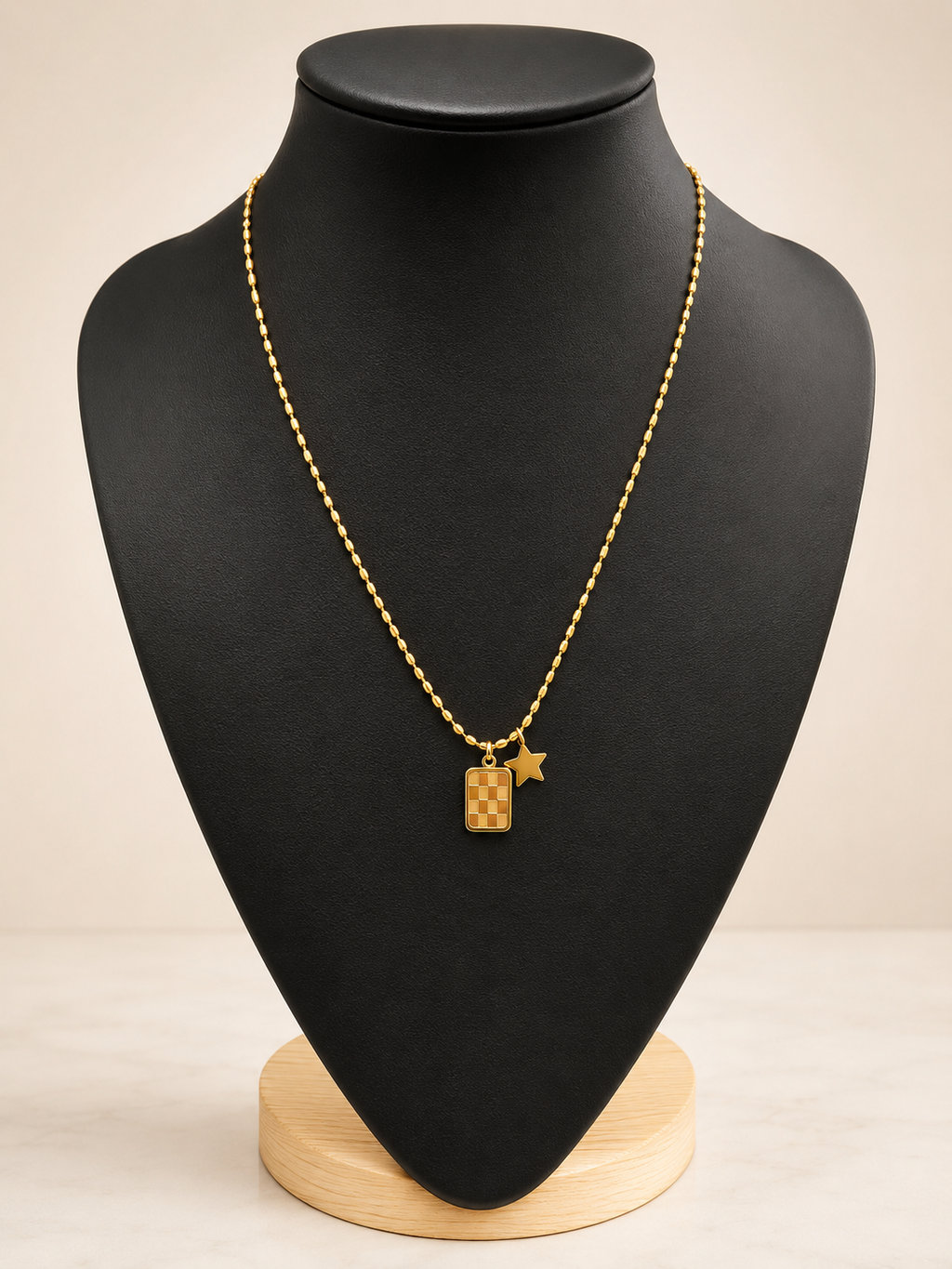 Lily checkmate starstainless necklace