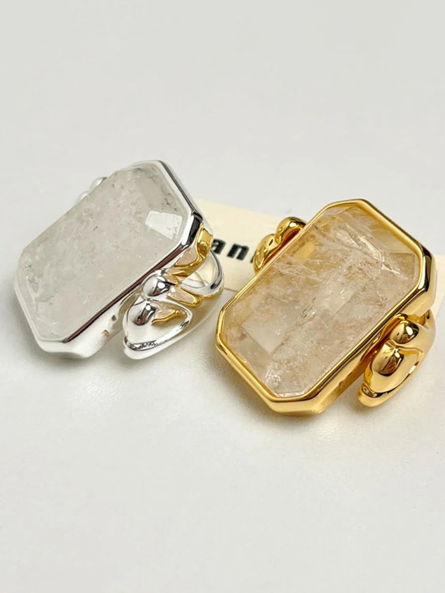 Vintage marble stone ring