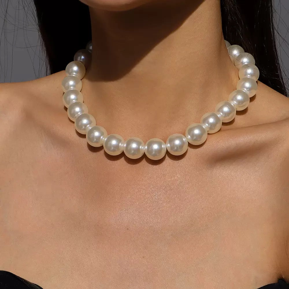 Faux pearl necklace