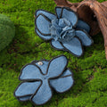 Flower denim earrings