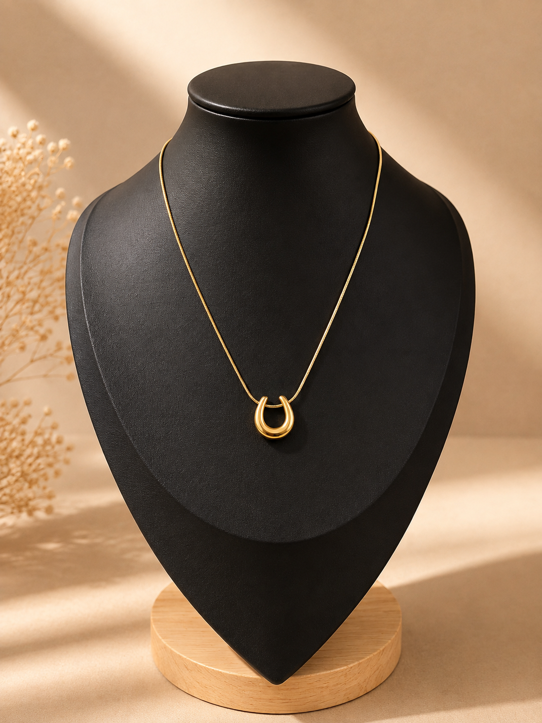 Lily gold horseshoe stainless necklace
