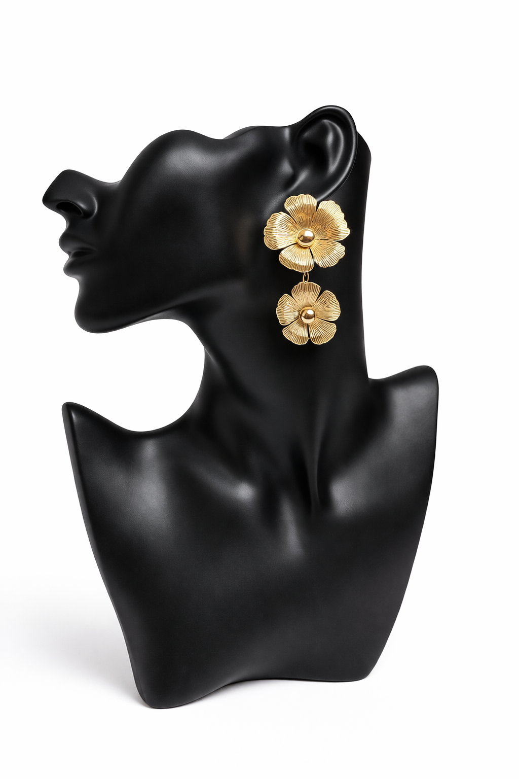 Ani gold flower drop earrings