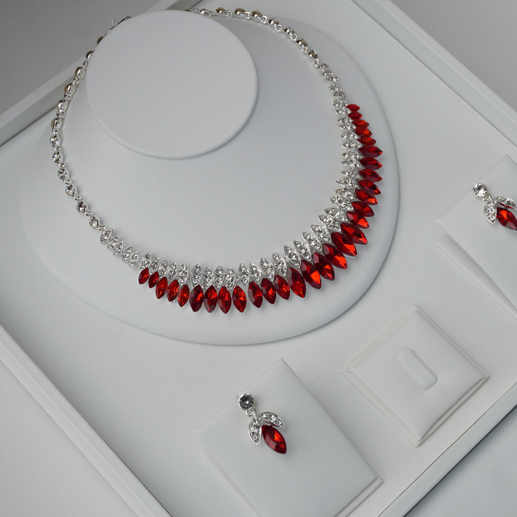 The red bridal zirconia set