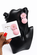 Matte resin bloom drop earrings