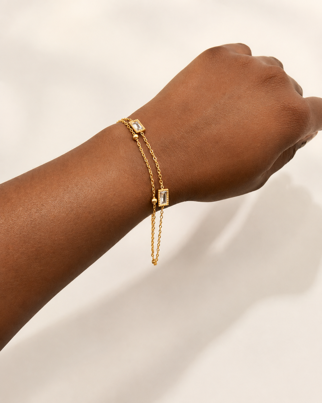 Lily double gem bracelet
