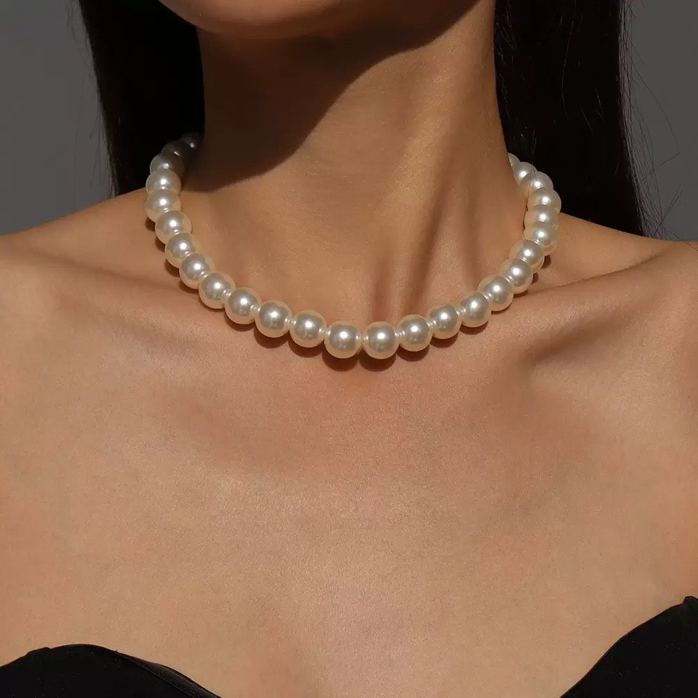 Faux pearl necklace