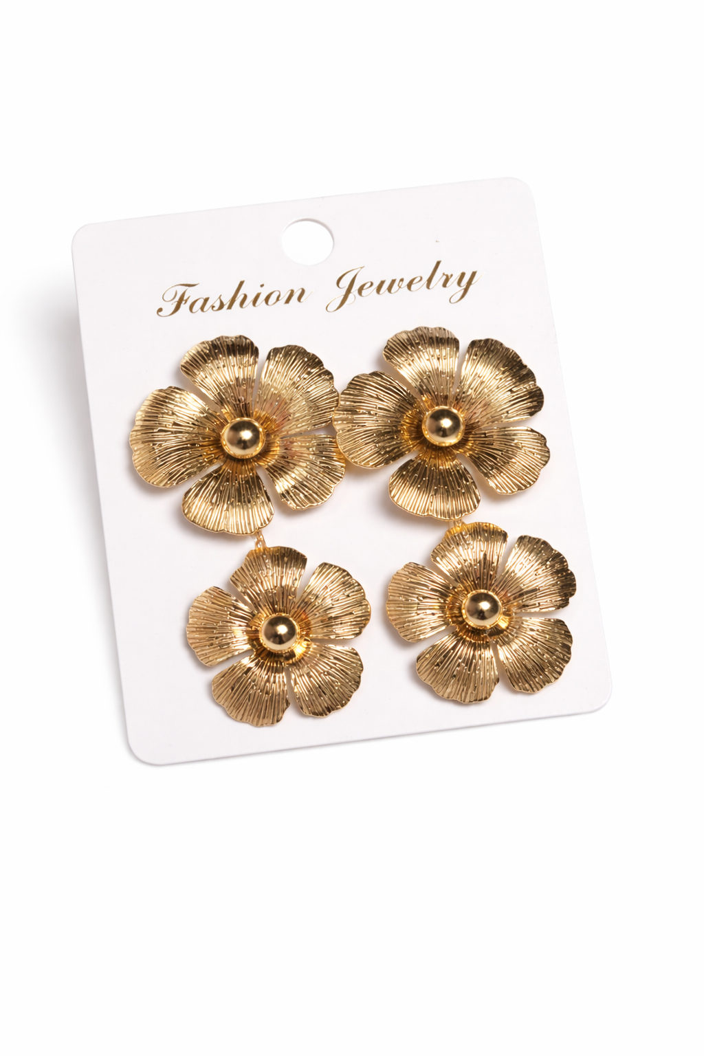 Ani gold flower drop earrings