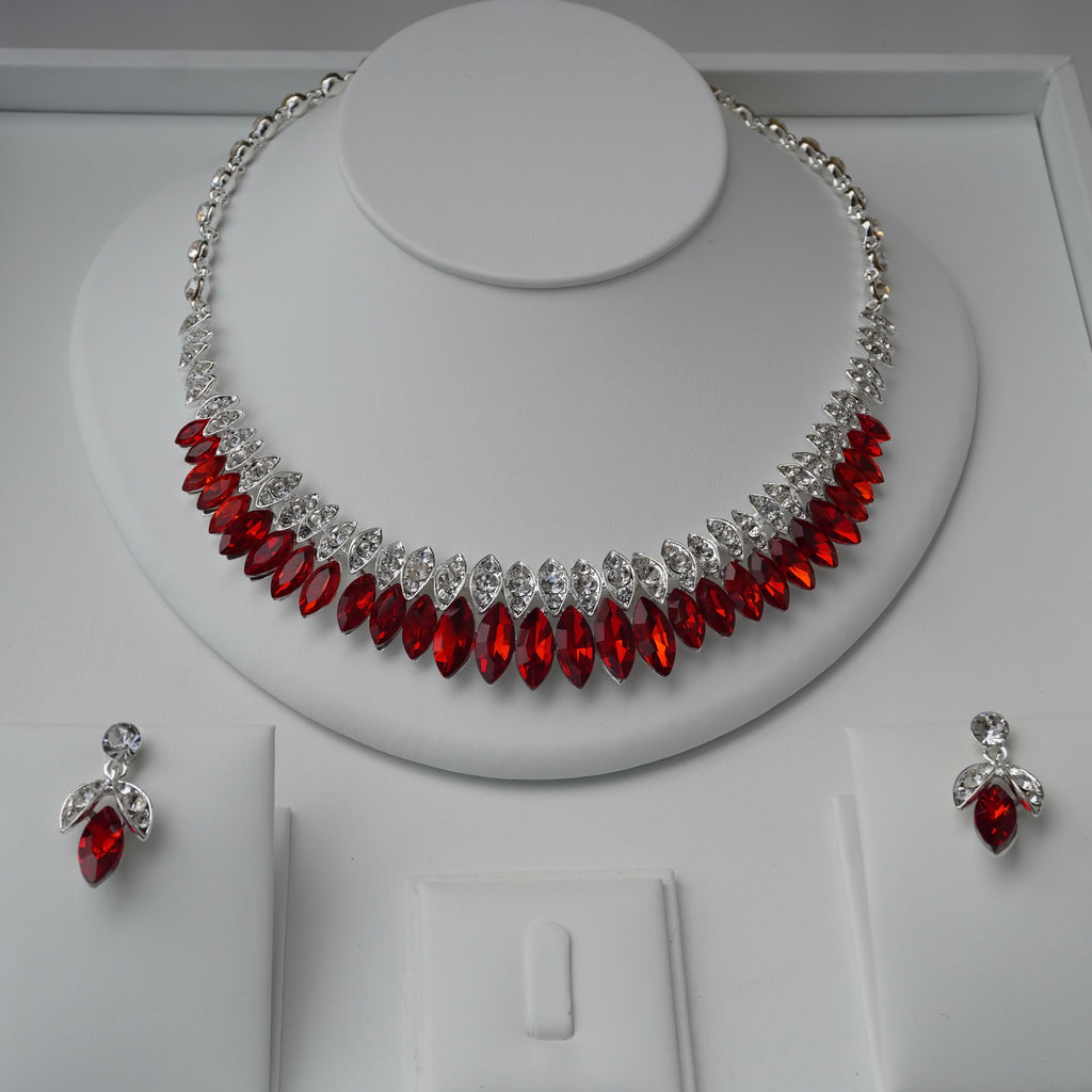 The red bridal zirconia set