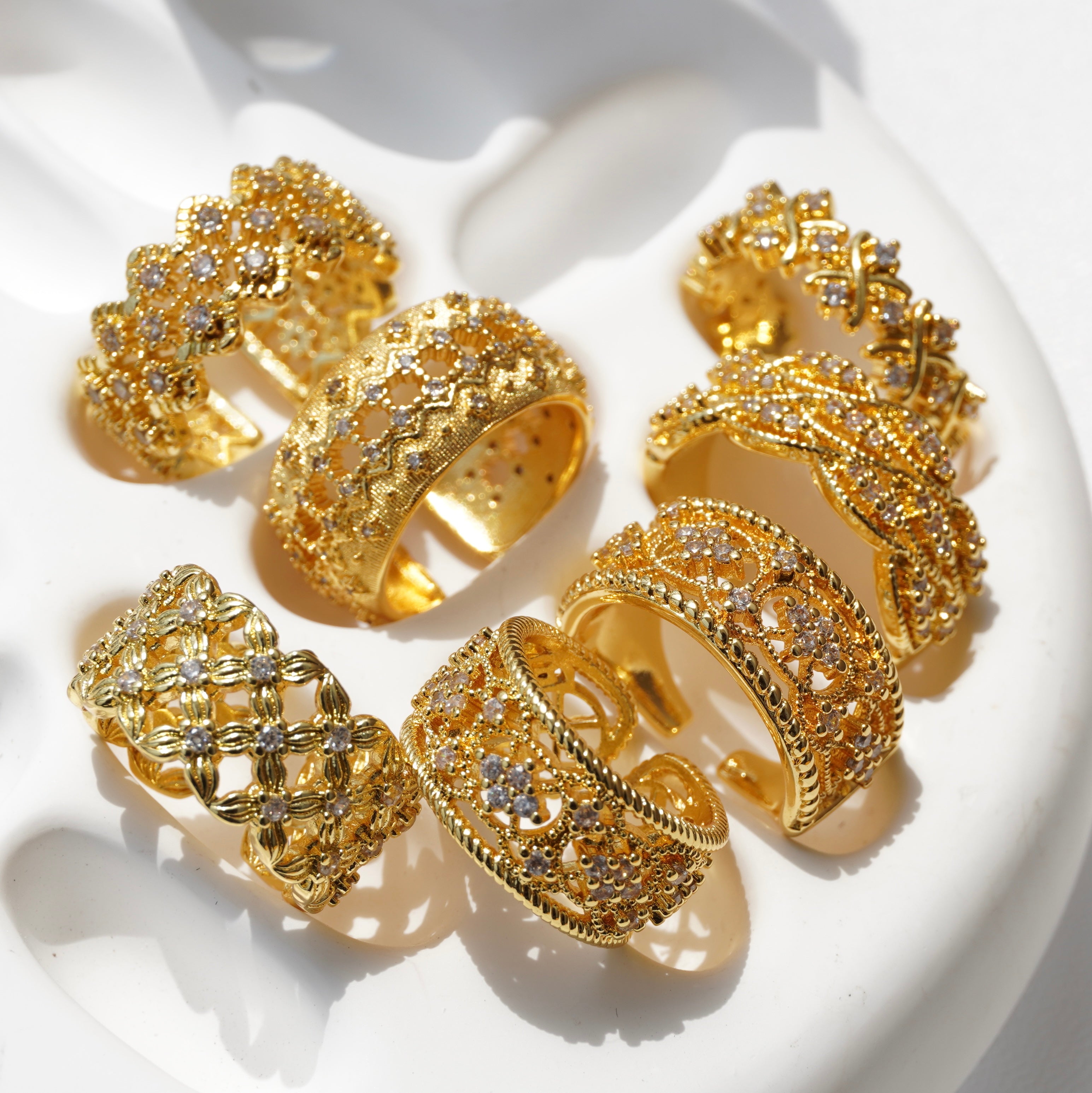 Crown luxe rings