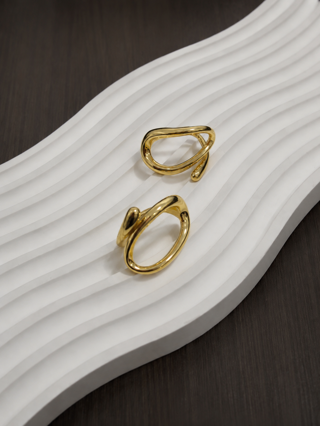 Gold orbit ring