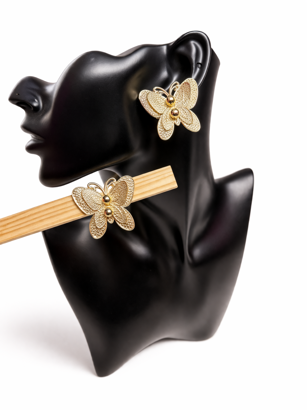 Ani gold butterfly earrings