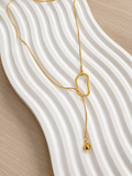 Lily abstract y shape stainless necklace