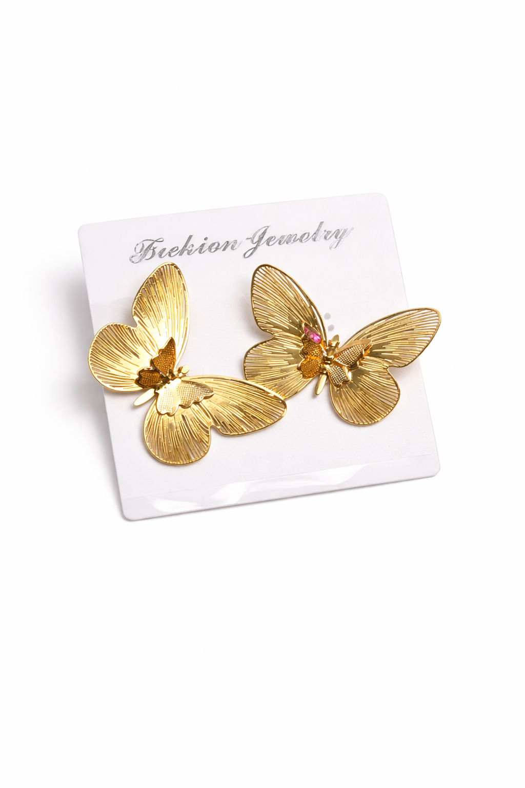 Ani gold butterfly mesh earrings