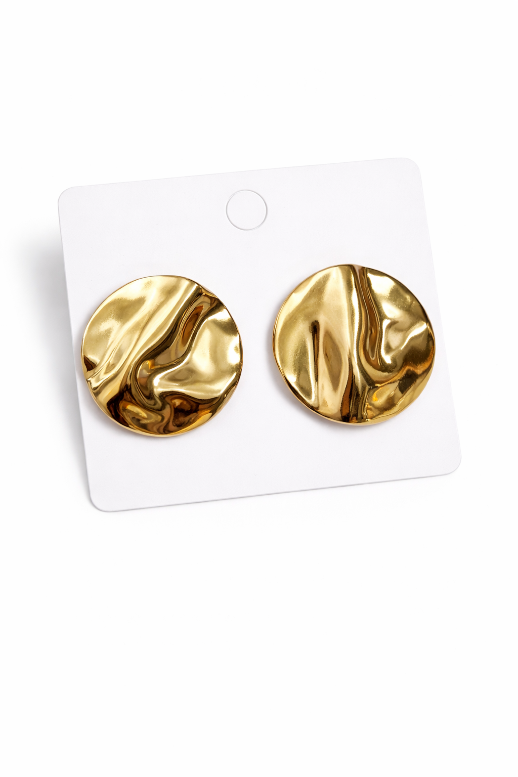 Ani gold round earrings