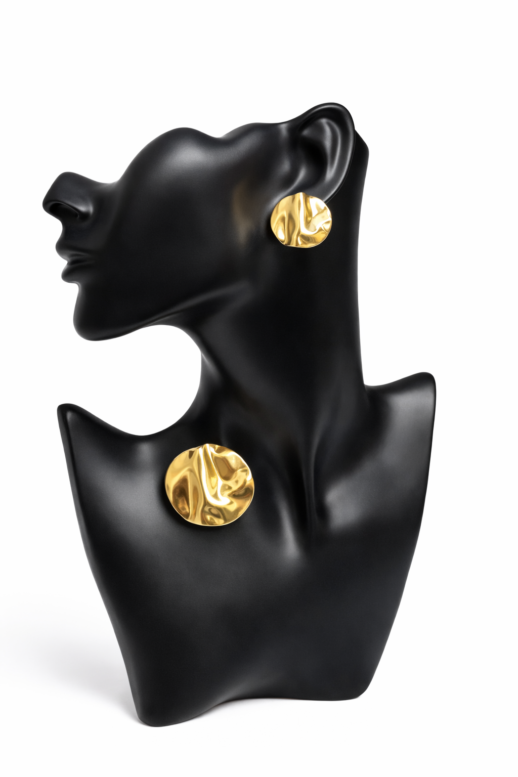 Ani gold round earrings