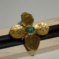 Emerald mist flower ring