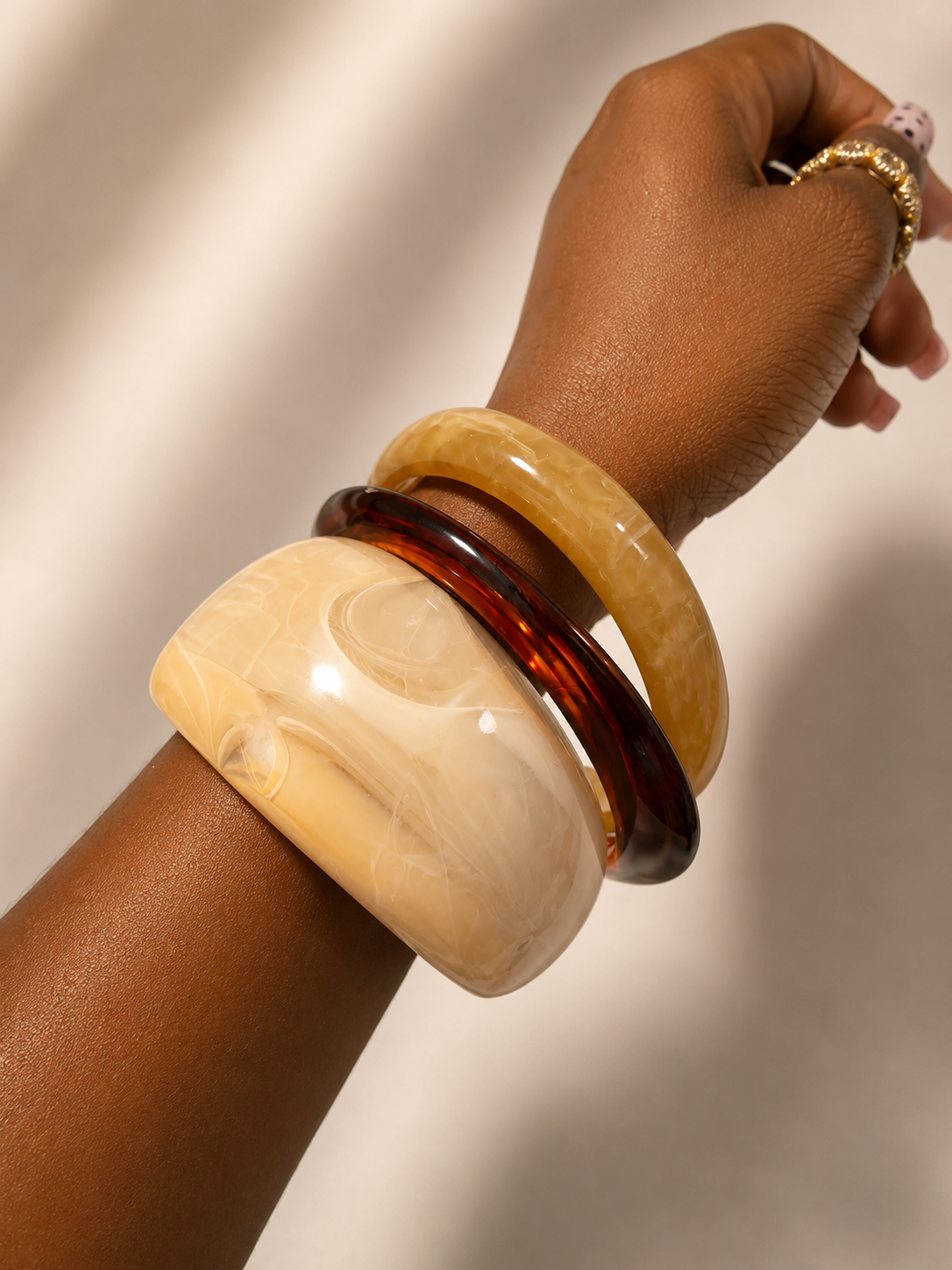 Boho trio resin bangle
