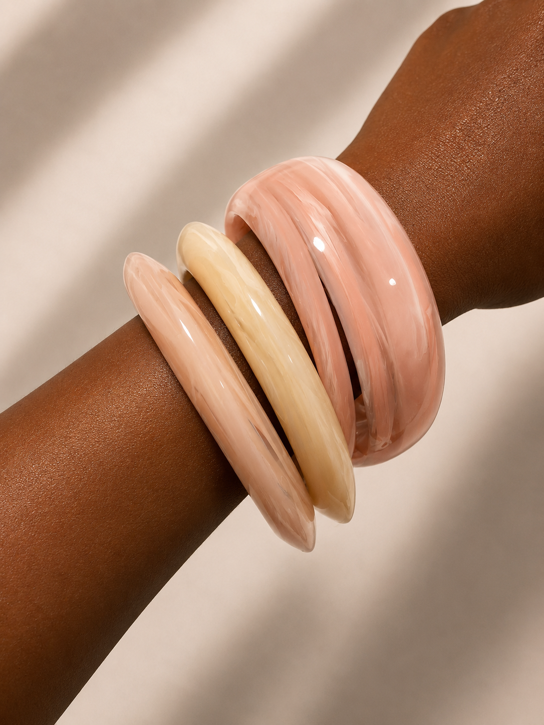 Boho trio resin bangle