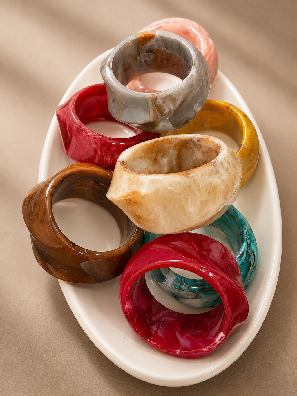 XL marble resin bangle