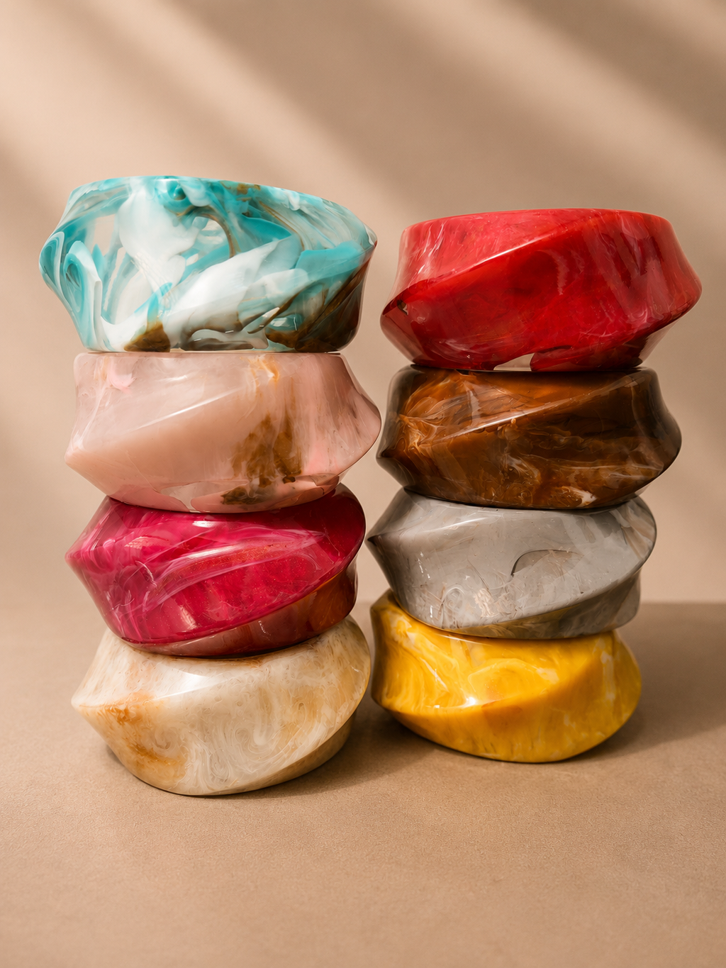 XL marble resin bangle