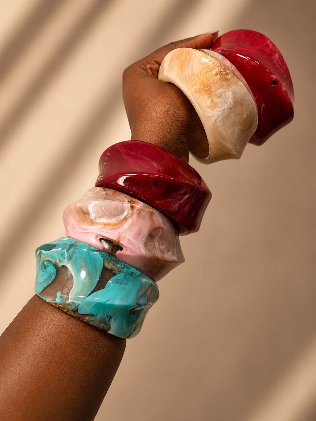 XL marble resin bangle