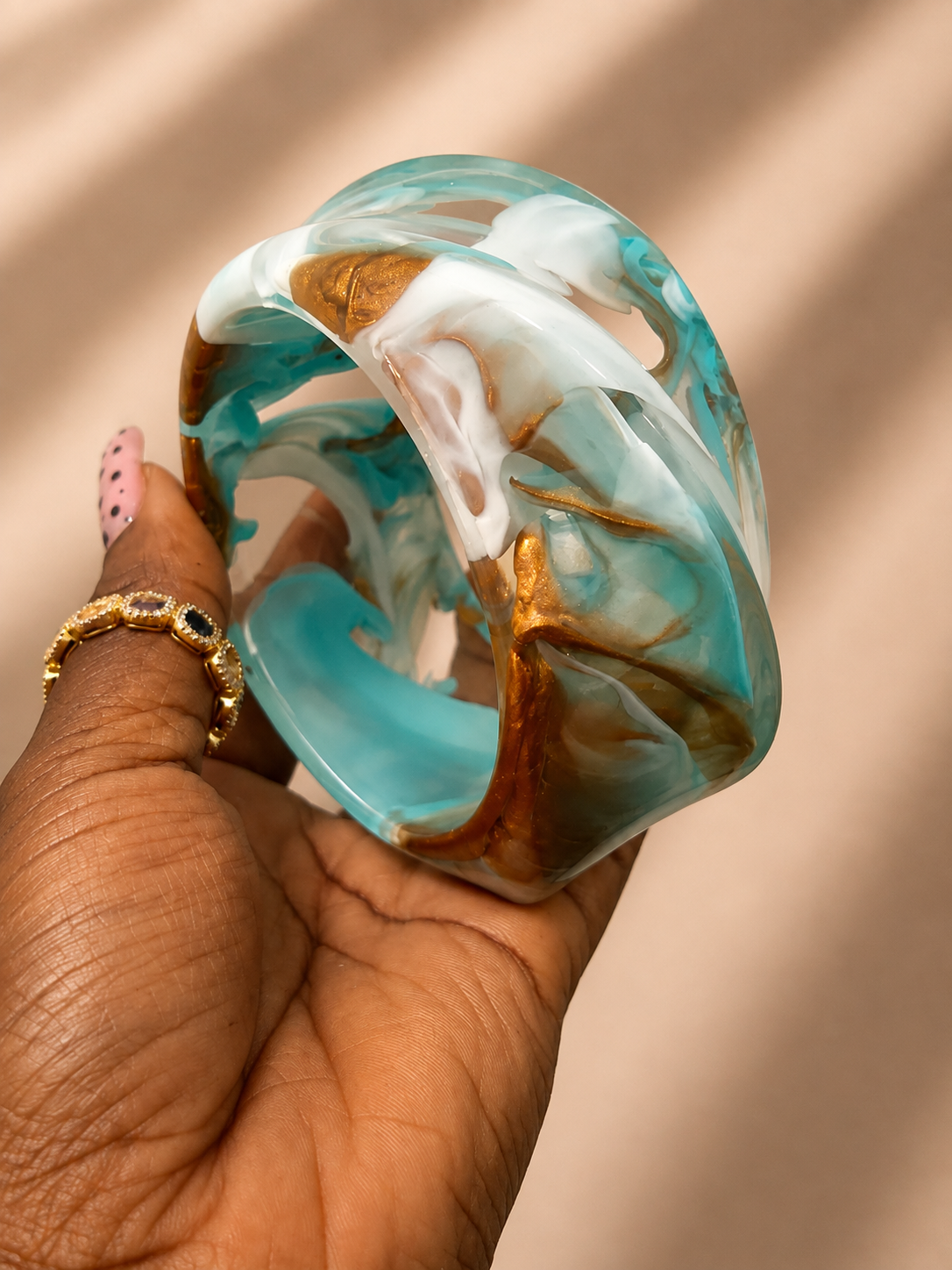 XL marble resin bangle