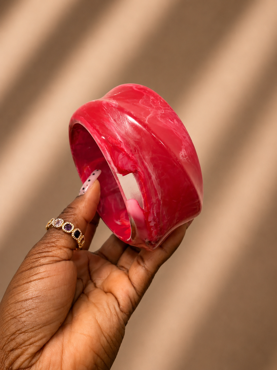 XL marble resin bangle