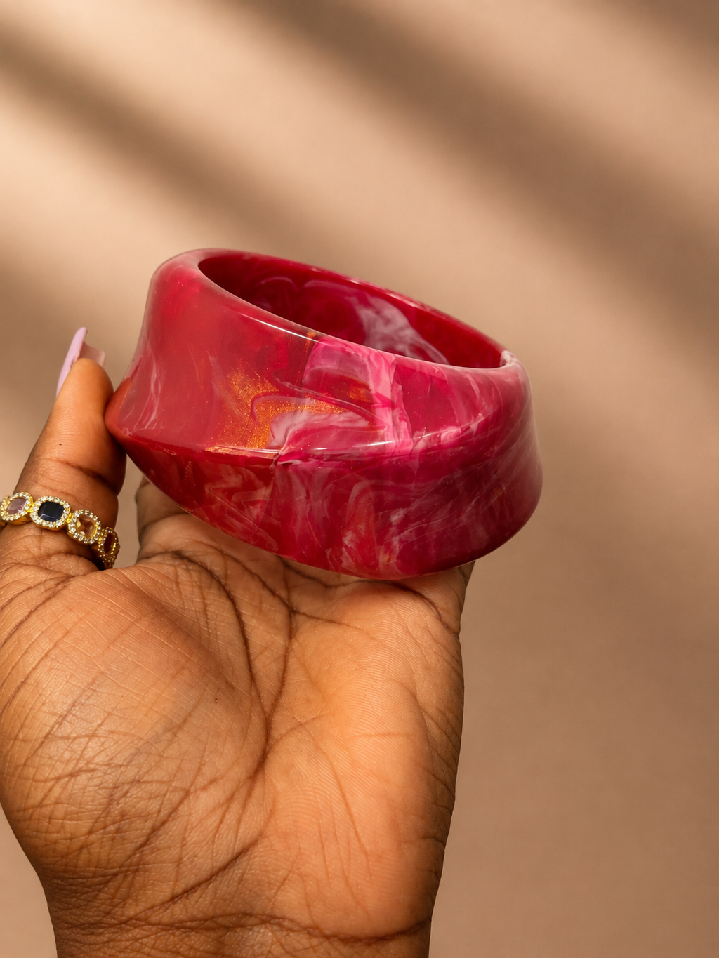 XL marble resin bangle