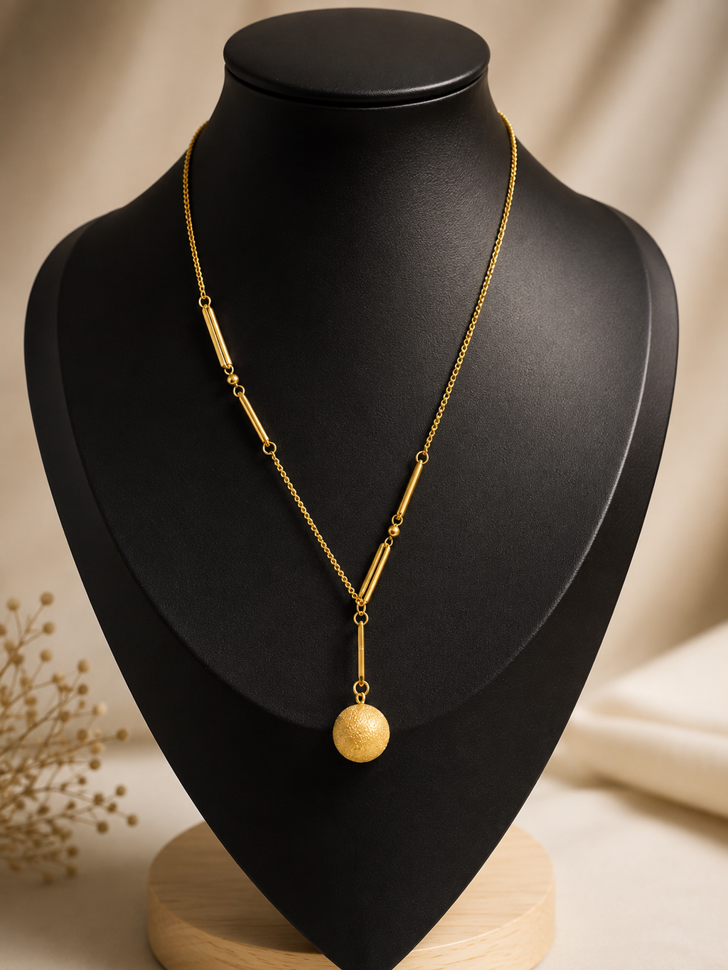 Lily balls stainless necklace