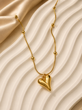 Lily heart stainless necklace
