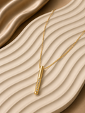 Lily cylinder drop stainless necklace