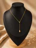 Lily teardrop gold stainless necklace