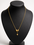 Lily drop bow stainless necklace