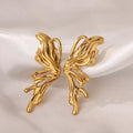 Butterfly gold stainless steel earring