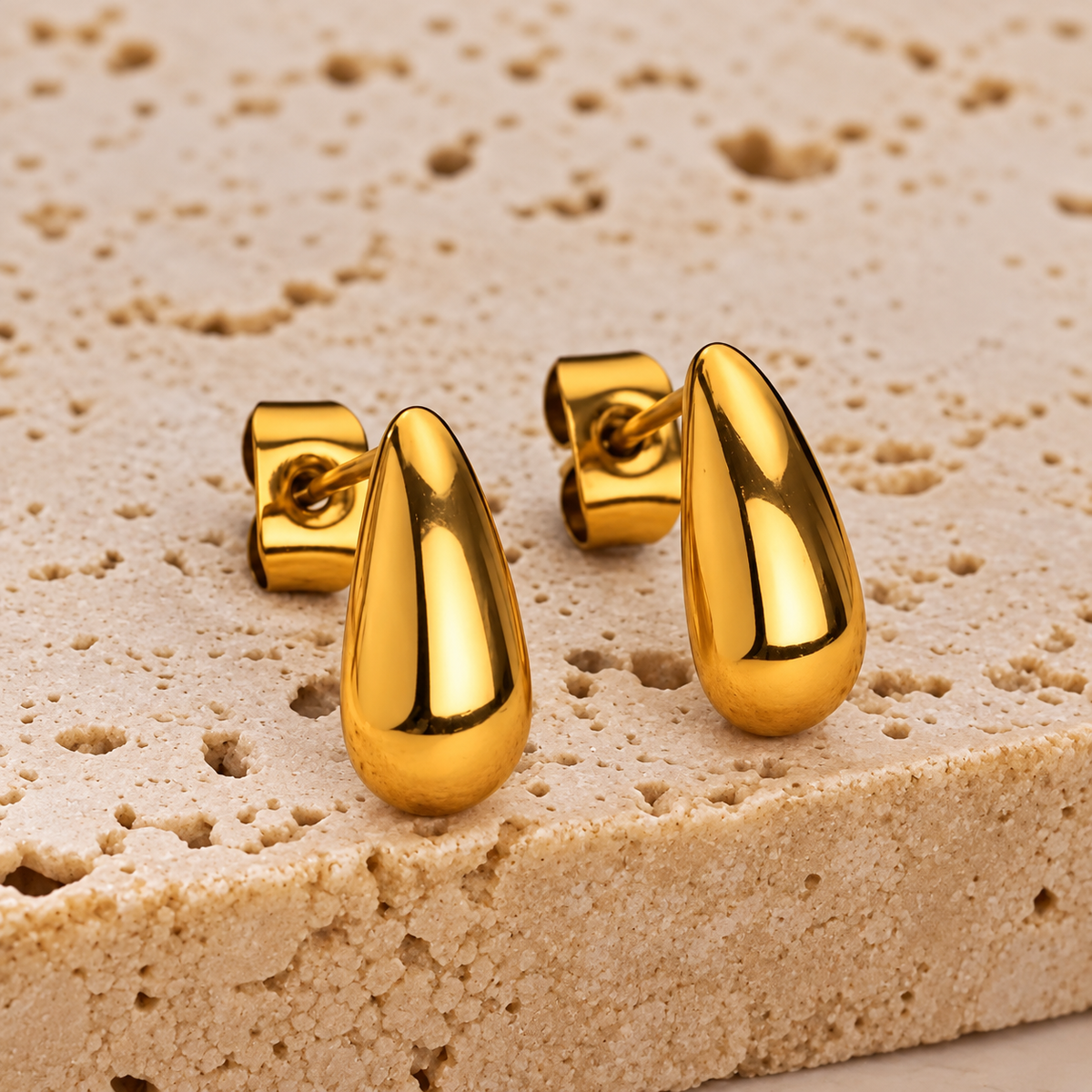 Stainless gold stud earrings
