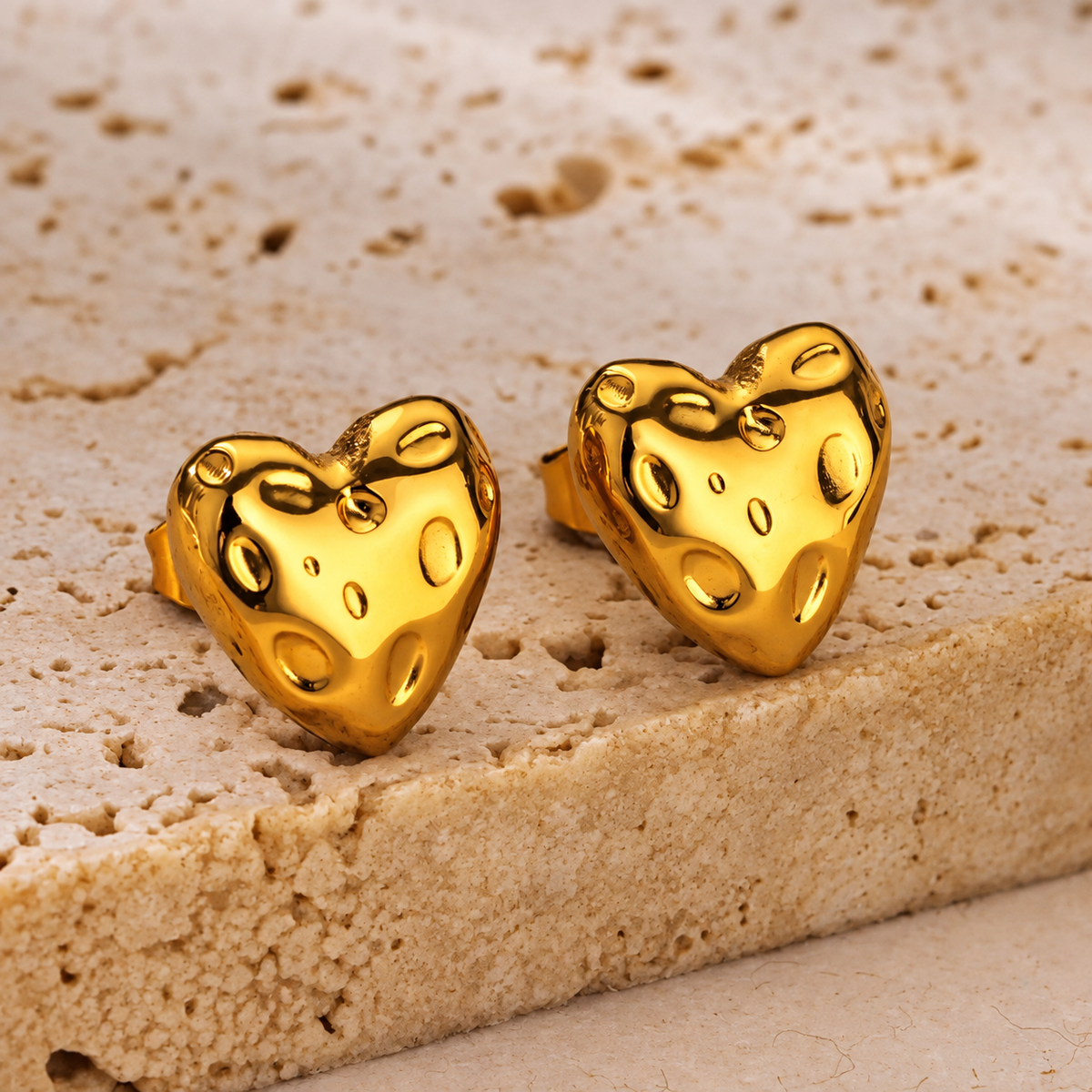 Stainless gold stud earrings