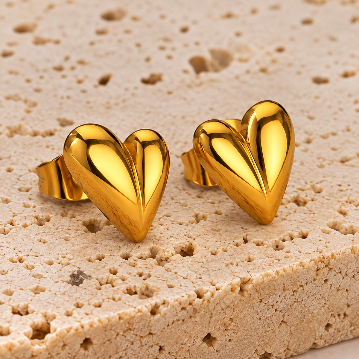 Stainless gold stud earrings