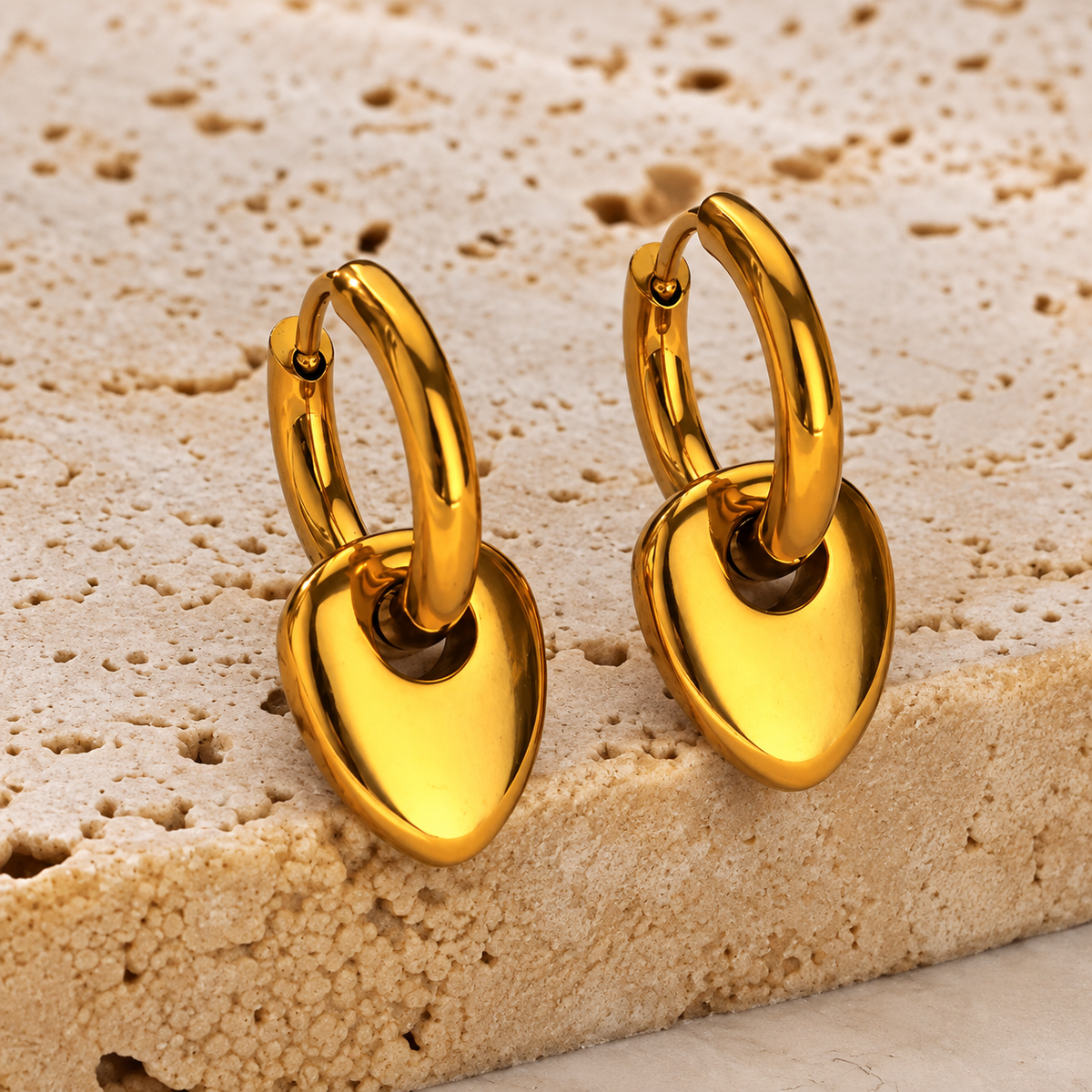 Stainless gold stud earrings
