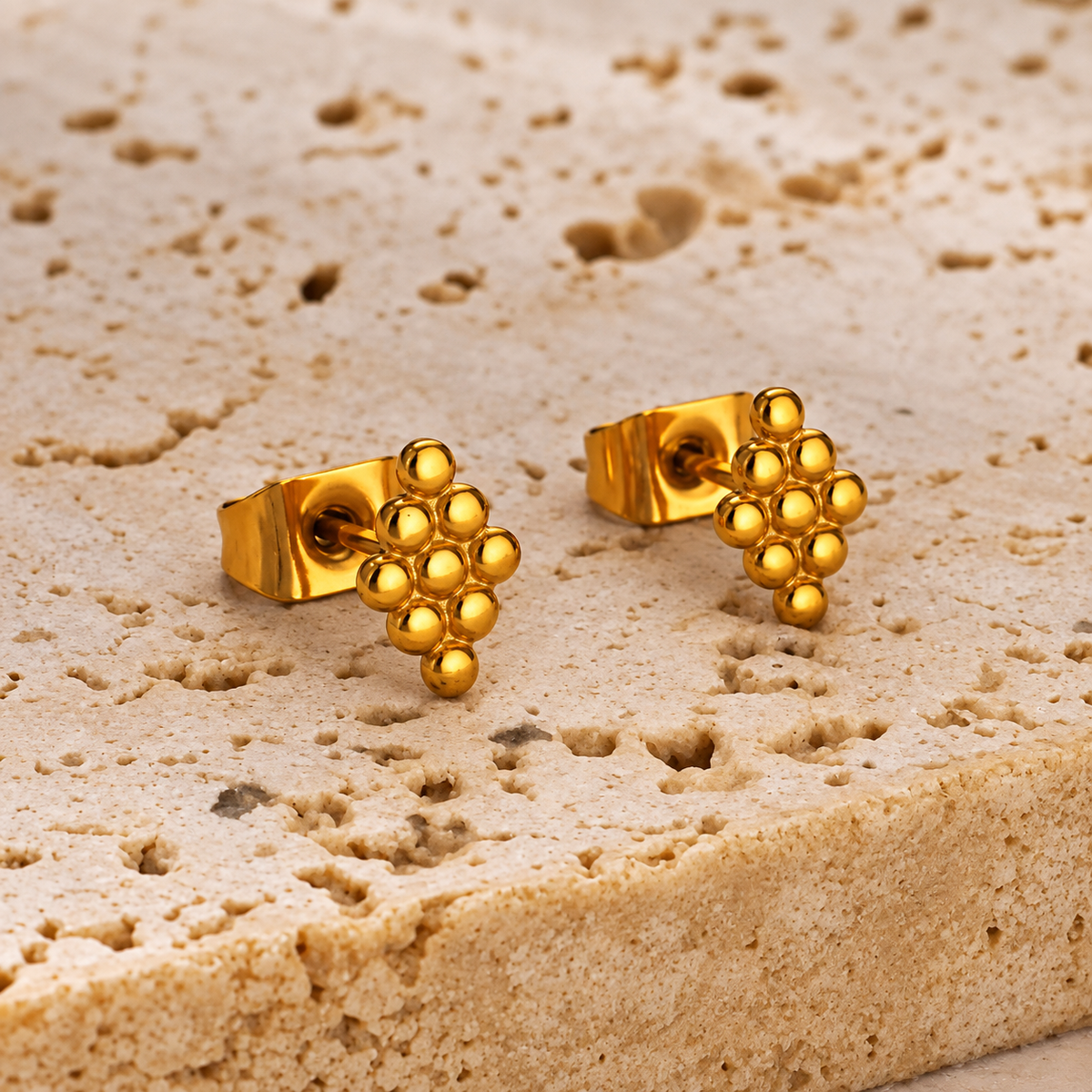 Stainless gold stud earrings