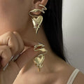 Wrapped heart gold stainless earring