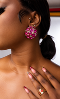 Pink zirconia dune earring