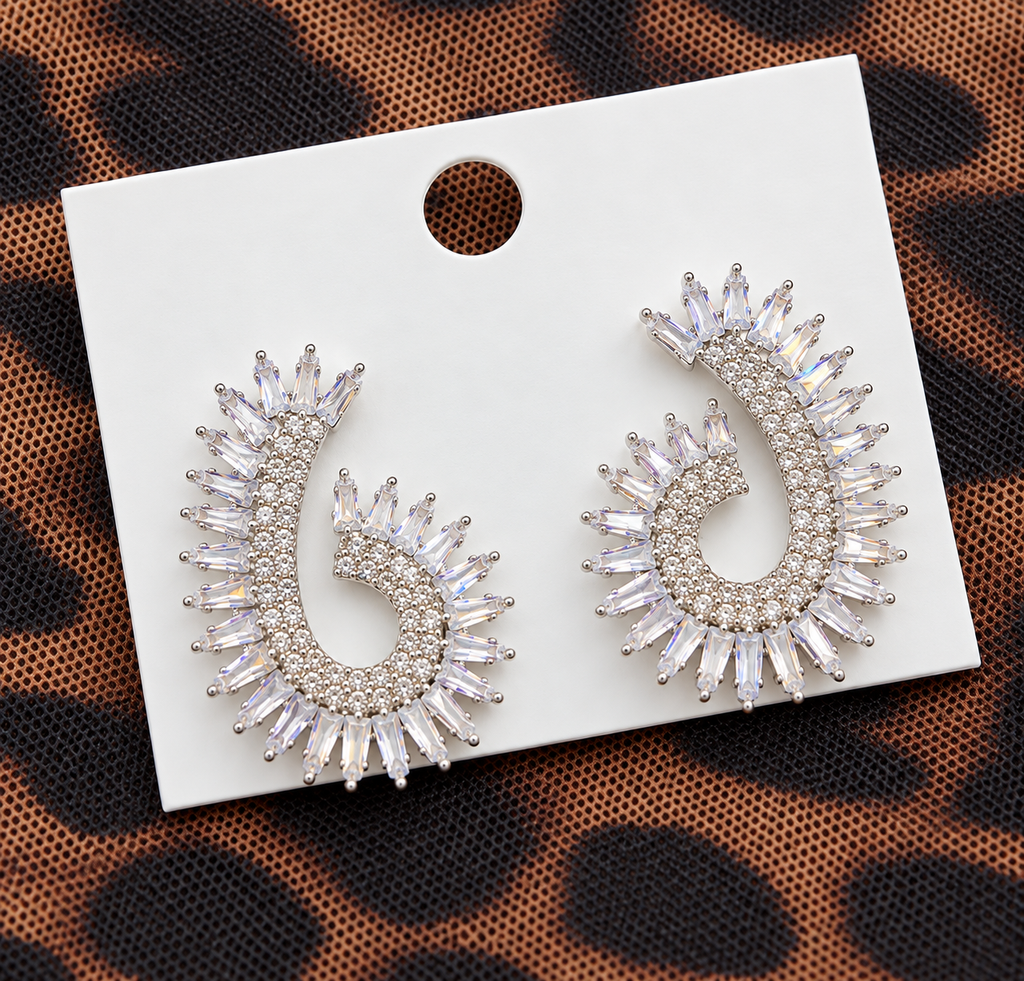 Silver bridal earrings