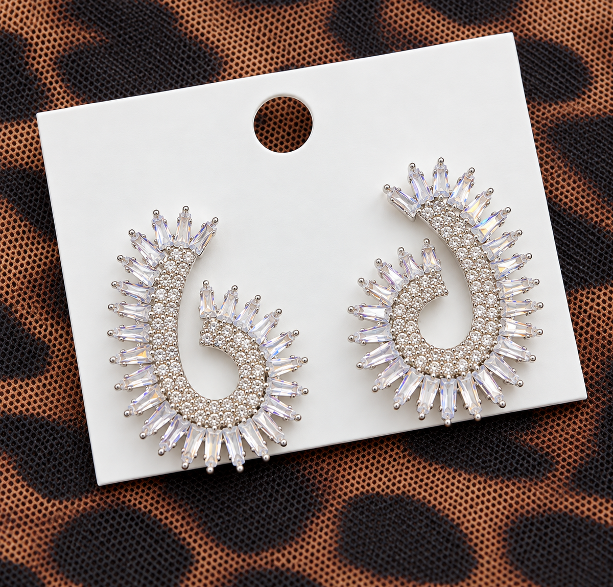 Silver bridal earrings