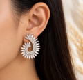 Silver bridal earrings