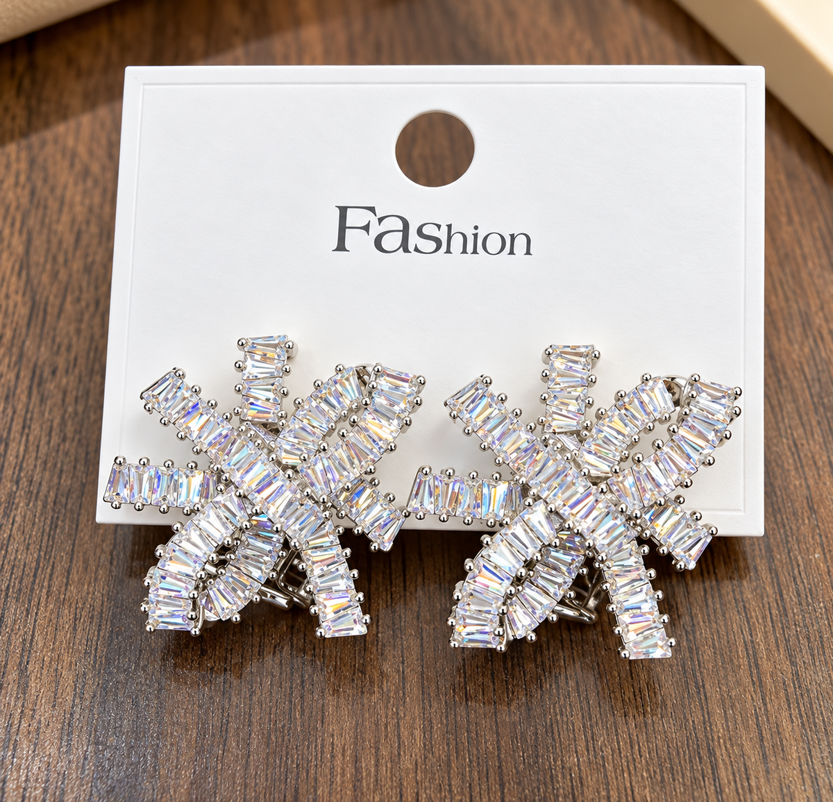 Silver bridal earrings