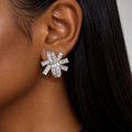 Silver bridal earrings